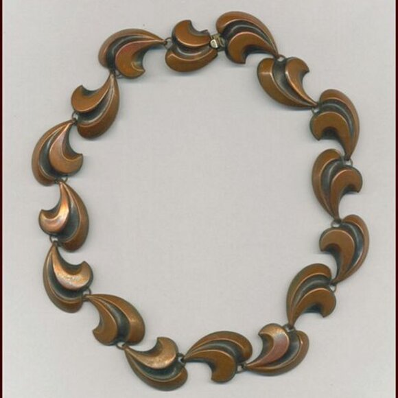 EUC Vintage Signed Rebajes Copper Choker Necklace - Picture 2 of 3